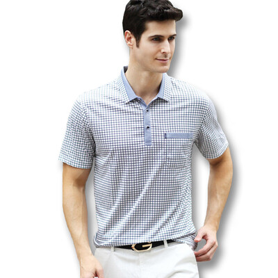 

2016 New Men Summer Short Sleeved Plaid Polo T Shirts Mens Casual Fashion Slim Fit Large Size Business Men Dress Polos Shirts Herem Hemden Camisa Masculina Camisa Hombre Sports Outwear Polo T Shirts