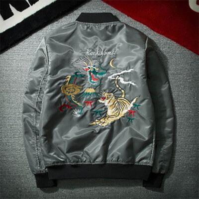 

Spring and Autumn New Men's Baseball Dresses Chinese Wind Embroidery Dragon & Tiger Pilots Jackets Young Couples