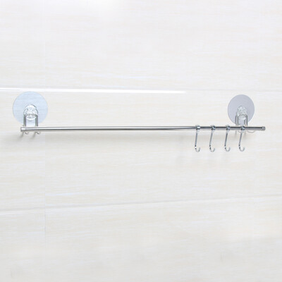 

Le stickers bathroom shelf bathroom stainless steel towel bar hotel bathroom free punching towel bar strong seamless wall-mounted single pole toilet towel rack