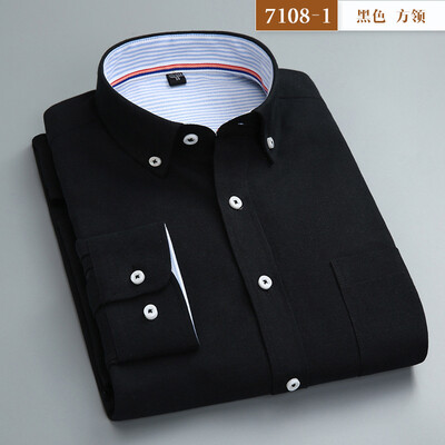 

Business Style Men Shirt Fashion Long Sleeve Solid Color Spring Autumn Slim