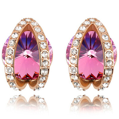 

Austrian Crystal Stud Earrings For Women High Quality Fashion Jewelry Friendship Party Gift 5736