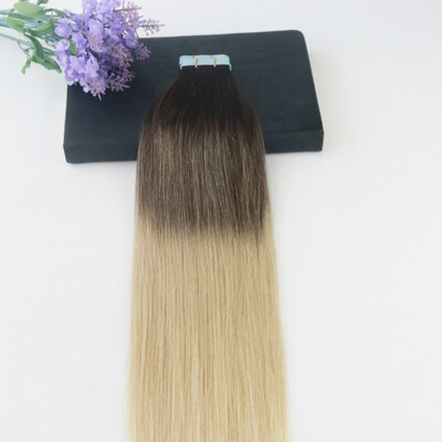 

High Quality 2PcsLot Color 3 Fading to 613 Balayage Color Extensions Full Set Skin Weft Hair Extensions 20Pcs 50G Per Package