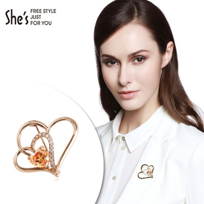 

She's hair accessories brooch hollow love scarf buckle shirt pin gift gift K0 rose gold are yards