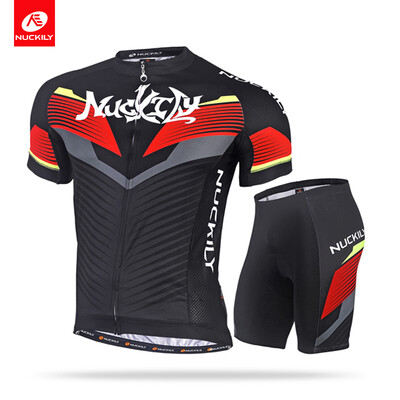 

NUCKILY Bike Short Sleeve Clothing Set Cycling Jersey and Padding Short 2pcs Set For Men