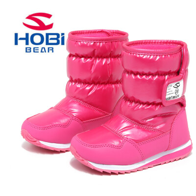 

HOBIBEAR Girls Winter Boots Boys Genuine Kids Shoes Fur Lining Warm Waterproof Non-slip Snow Baby Beatiful Children shoes A757