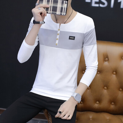

2017 winter long-sleeved t-shirt men's self-cultivation youth men's sweater as gift for men