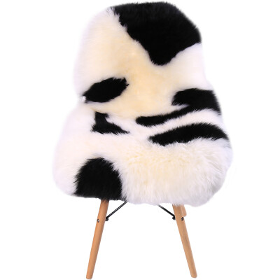 

Unique design Black and white mix zebra pattern 1P 60*100cm sheepskin rug for rocking chair cushion , sheep fur recliner mat