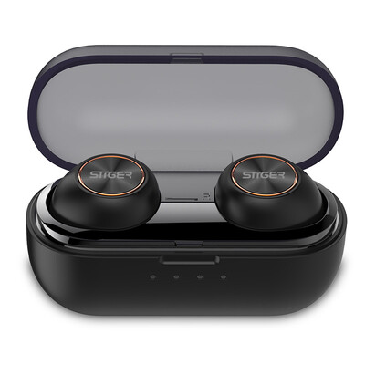 

Striker (stiger) Air10 истинной беспроводная гарнитура Bluetooth бинауральных стереонаушники пробежка спортивных 4,2 воздухоразделительной Универсальный Bluetooth смарт-черное небо