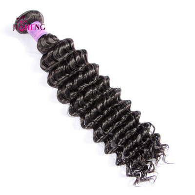 

Indian Virgin Hair Deep Wave 1 Bundle 100g Natural Black 100% Human Hair Weaving Double Weft