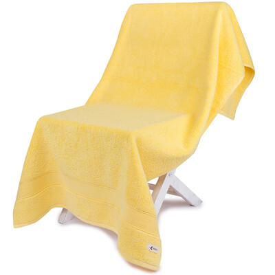 

Sanli combed cotton satin file star hotel thickened towel 1 80 × 150cm cotton soft and comfortable absorbent wrap towel 750 g yellow