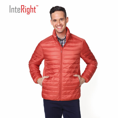 

INTERIGHT 90 white duck down men collar ultra-light portable down jacket orange  code