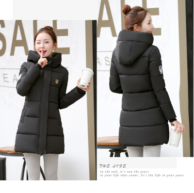 

2017 autumn and winter new hooded cotton coat in the long section of thickened bread suits down jacket