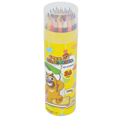 

Sanmu SUNWOOD Bear Infested Cartoon 36 Color Hexagon Barrel Colored Pencils XCM0019 Student Stationery