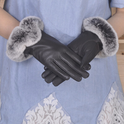 

Ms. winter sheep skin leather gloves warm