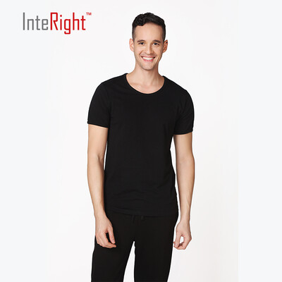 

INTERIGHT short-sleeved T-shirt mens cotton round neck shirt 2 pieces gray Navy XL