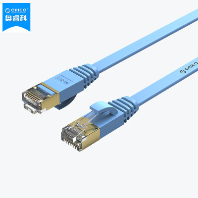 

Austrian ORICO PUG-C7B CAT7 seven types of 10G finished flat wire mesh pure copper shield high-speed network jumper project home RJ45 computer cable blue 3 meters