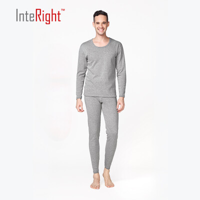 

INTERIGHT men plus velvet thick warm brushed warm underwear light gray gray M