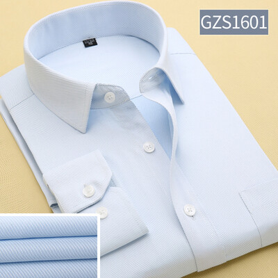 

Business Gentleman Men Long Sleeve Shirt Spring Autumn Silm Fit Solid Color Stitching