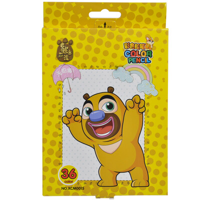 

Sanmu SUNWOOD bear infested cartoon 36 color hexagonal color pencil XCM0015 student stationery
