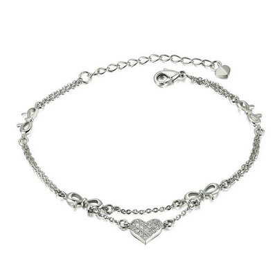 

Yoursfs® Charming Heart Pendant Bracelet 18K White Gold Plated Use Austrian Crystal Fashion Bracelets