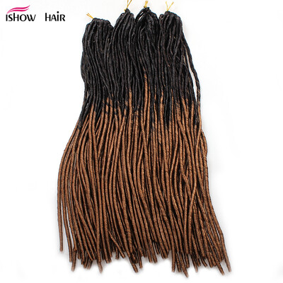 

100 Handmade Synthetic Dreadlocks 20inch Blace to Light Brown Two Colors Crochet Braid Hair Extensions