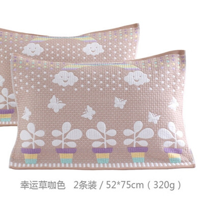 

Cntomlv Cartoon cotton Gauze pillow towl pure cotton enlarge thicken pillow towl not wool adult