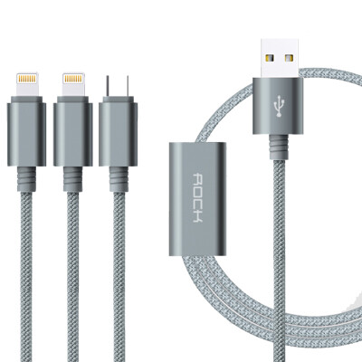 

Locke (ROCK) Apple 6 / Andrews three-in-one phone data cable three towel cable for iPhone7plus / 6s / millet Samsung Huawei color