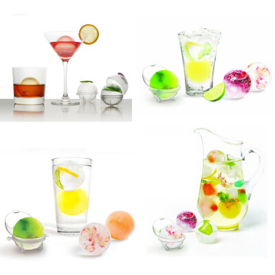 

4Pcs Party Bar Plastic Cute Ice Cube Ball Tray Round Maker Sphere Mold Mould