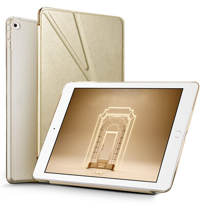 

ESCASE Apple Ipad mini4 защитной крышка / оболочки таблетки Ipad кобуры многофункциональных клавиши рукава деформация стент / оболочка силикагель сон DROP платина-золото