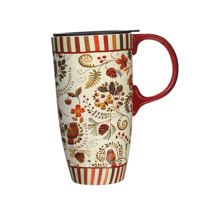 

A Ting Tall Ceramic Travel Mug Coffee Water Cup with Sealed Lid 17 oz