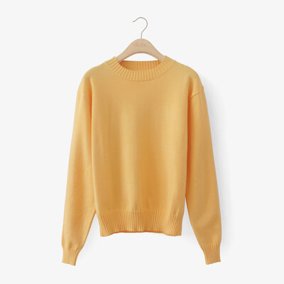 

2017 autumn and winter base of pure color round sets of round neck sweater long sleeve sweater