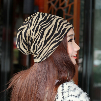 

Sets of autumn and winter ladies warm hat zebra knitting wool female hat wild stripes section