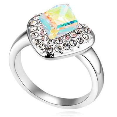 

Austrian Crystal Engagement Rings For Women White Gold Plated Rings Women Gift Bride Wedding Jewelry .14656