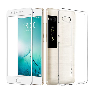 

Shell film set ESCASE MEIZU PRO7 phone shell Meizu PRO7 tempered film full-screen white Meizu all-inclusive drop shell transparent protective cover