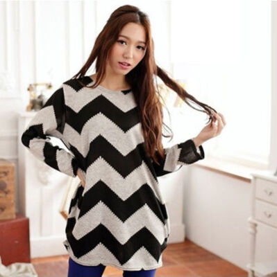 

Korean Women Plus Size Long Sleeve Pullover Ladies Loose Baggy Casual Top Jumper