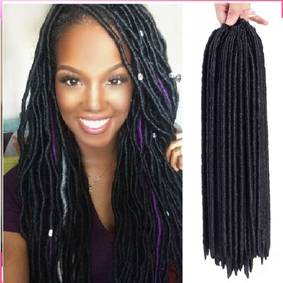 

6Packlot Faux Locs Braid Hair Synthetic Hair Extensions Kanekalon Crochet Braids Hair Faux Locs 24strandspack Pure Color