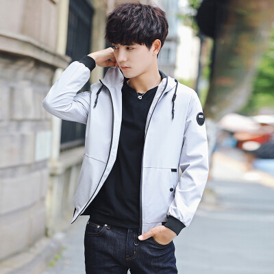 

Jackets fall new hooded youth casual handsome Slim Jackets Men's coat trend as gift for men's