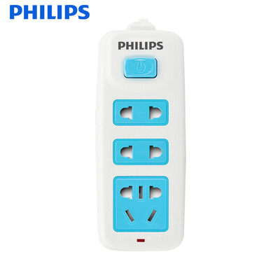 

Philips (PHILIPS) plug-in plug-in board three holes full length of 1.8 meters travel portable wiring board / drag line board new national standard children's safety socket