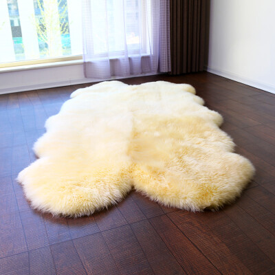 

4P Quad sheepskin rug 100*200cm shaggy sheep skin carpet for home decor bed mat 5 colors blanket ground mat