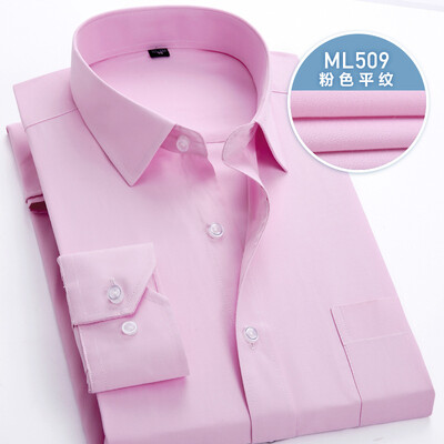 

Business Men Long Sleeve Shirt Spring Autumn Solid Color Silm Fit