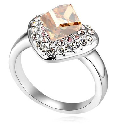

Austrian Crystal Engagement Rings For Women White Gold Plated Rings Women Gift Bride Wedding Jewelry 14656