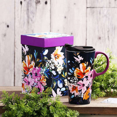 

A Ting Tall Ceramic Travel Mug Coffee Milk Cup with Gifted Box