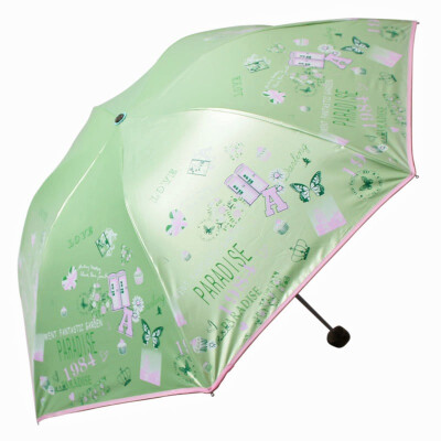 

【Jingdong Supermarket】 Paradise Umbrella School Girl Vinyl Silk Screen Three fold ultra-light Mushroom princess sunny umbrella sun umbrella purple 30134ELCJ