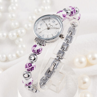 

Chinese Style Women's Watch With A Porcelain Watchband Fashion Quartz Watch