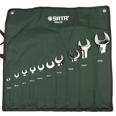 

Jingdong Supermarket Shida SATA 08010 10 piece set double open end wrench set open end wrench set wrench set auto repair mechanic hardware tools