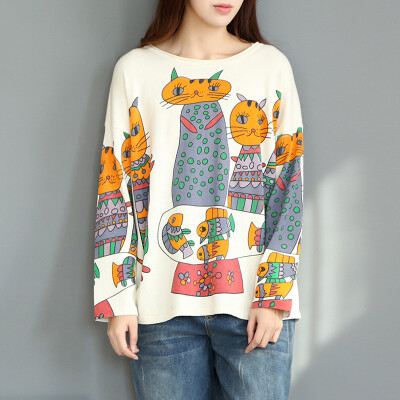 

2017 autumn and winter new round neck hedging long-sleeved casual loose women's thin sweater sweater