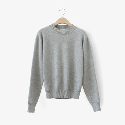 

2017 autumn and winter base of pure color round sets of round neck sweater long sleeve sweater
