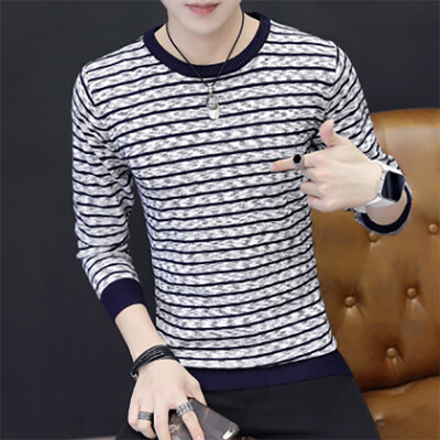 

High quality mercerized cotton men sweater men trendy men's sweater stripes thin section sweaters men can not afford the ball