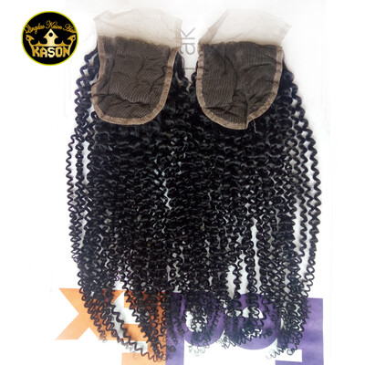 

Hot Sale Kinky Curls Closure Peruvian Virgin Hair Kinky Curly Lace Closure 100 Human Hair Top Closure With Baby Hair