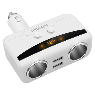 

HYUNDAI Car charger cigarette lighter One in two USB smart quick charge HY-32